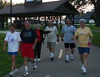 Members of Bethany Evangelical Lutheran participating in one of their many early morning devotionals and walks.