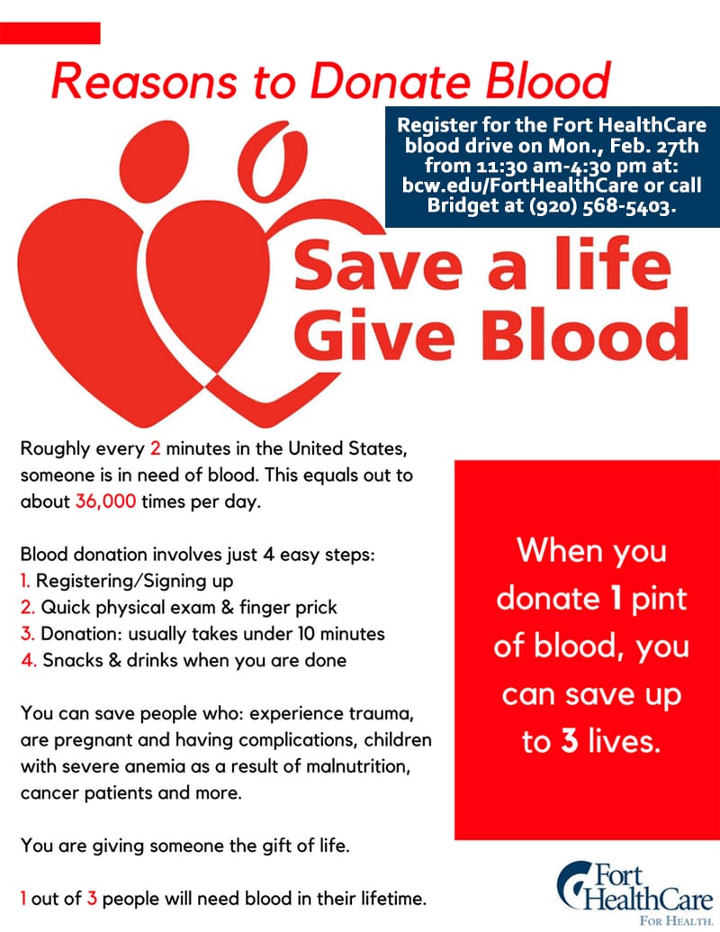 Reasons To Donate Blood Fort Healthcare